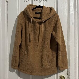 Abercrombie & Fitch Women’s Sherpa Hoodie Sweatshirt Large Brown Soft